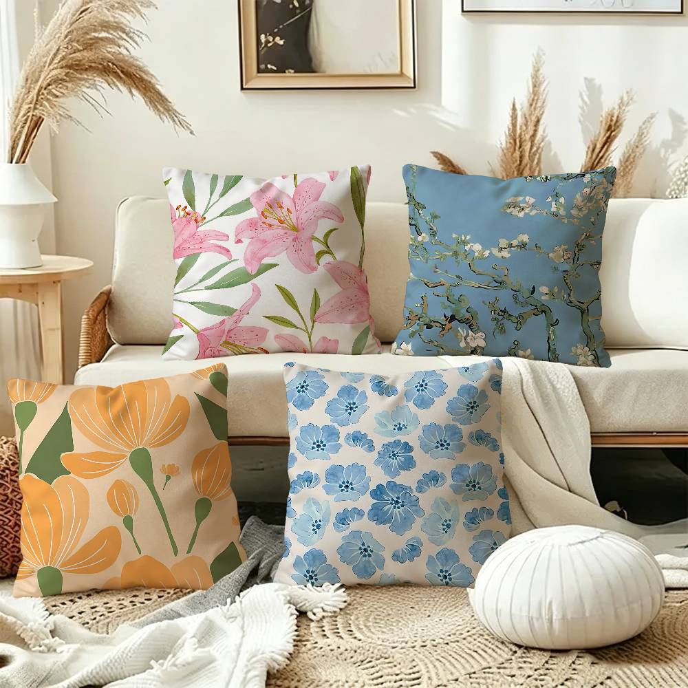 Home Textiles Market - Abstrakter Blumenmarkt Kissenbezug Auto Zierkissenhülle für