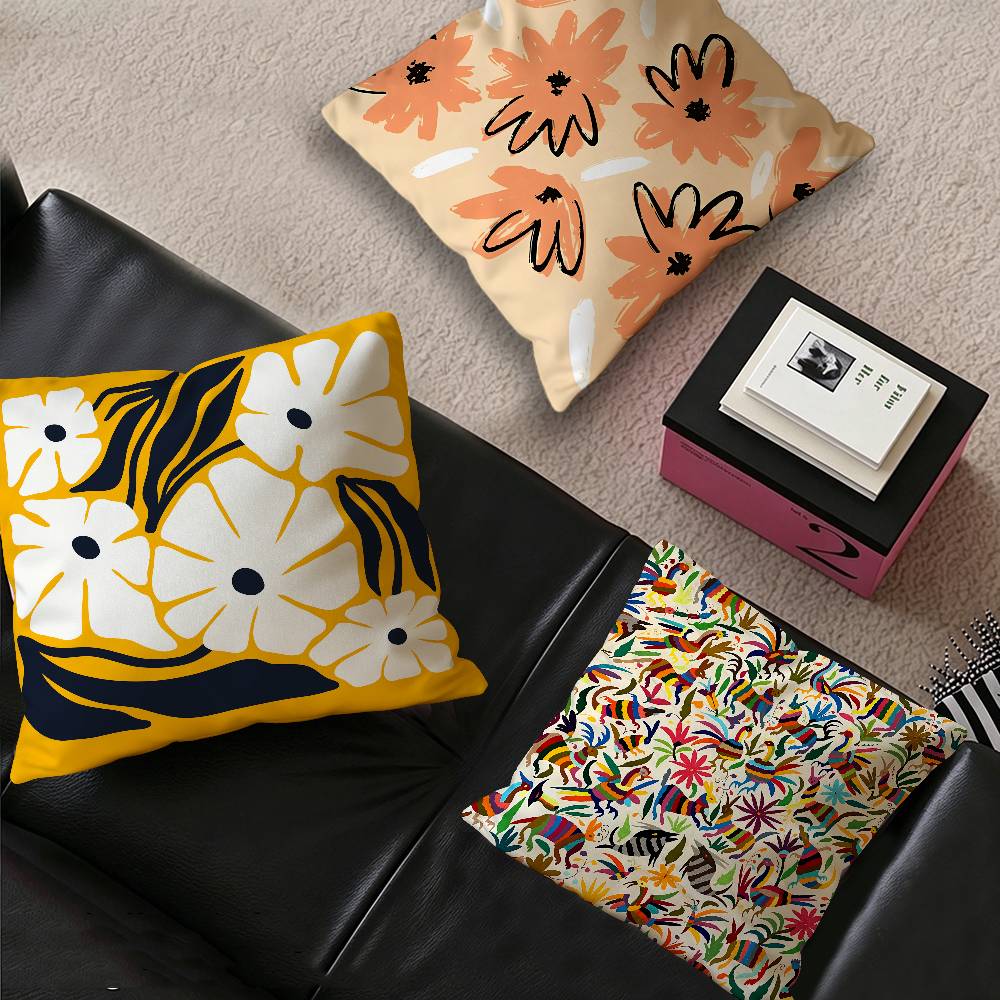 Home Textiles Market - Abstrakter Blumenmarkt Kissenbezug Auto Zierkissenhülle für