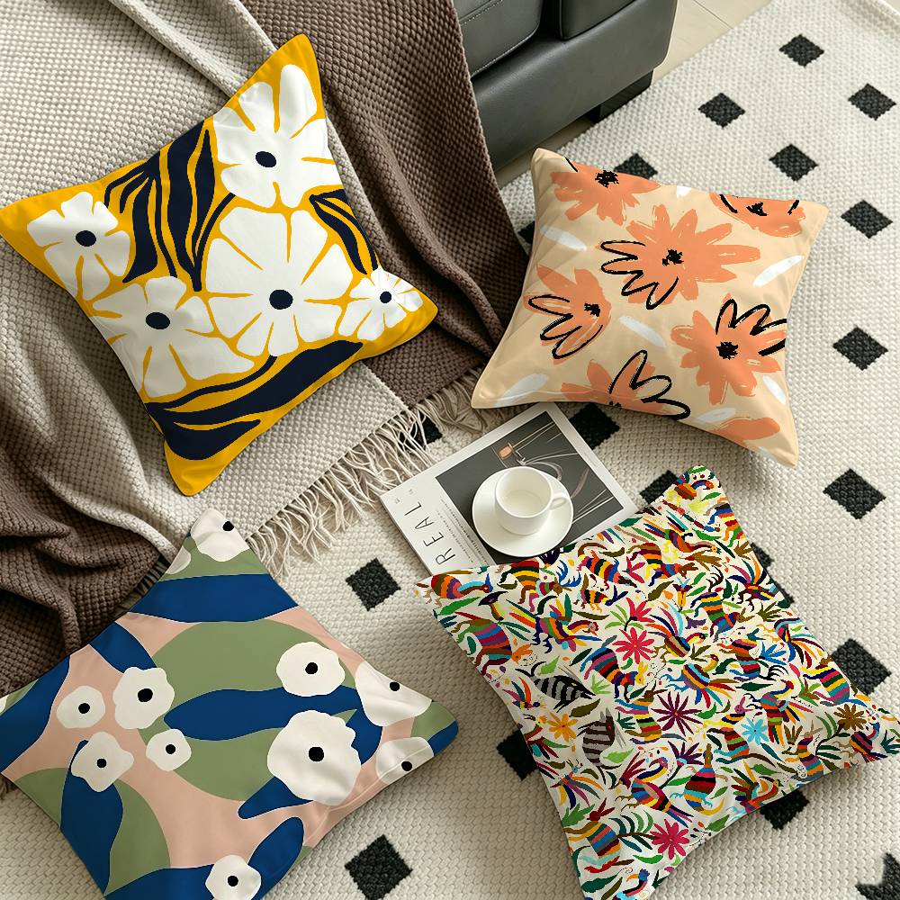 Home Textiles Market - Abstrakter Blumenmarkt Kissenbezug Auto Zierkissenhülle für